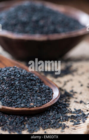 Portion of black Sesame (detailed close-up shot) Stock Photo