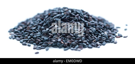 Portion of black Sesame isolated on white background Stock Photo