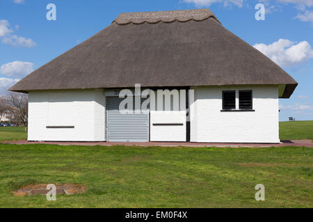 Shower block on the greensward, Frinton On Sea Essex Stock Photo