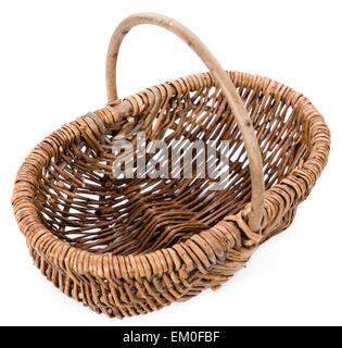 Small emtpy Basket isolated on pure white background Stock Photo