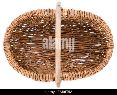 Small emtpy Basket isolated on pure white background Stock Photo