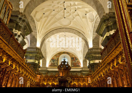 Interior Of La Cathedral; Cusco Peru Stock Photo