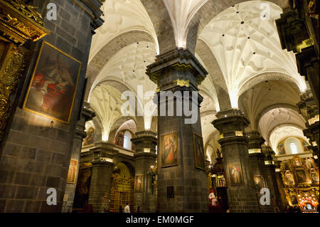 Interior Of La Cathedral; Cusco Peru Stock Photo