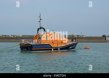Royal National Lifeboat Diamond Jubilee moored in Sovereign Harbour, Eastbourne, East Sussex, England Stock Photo