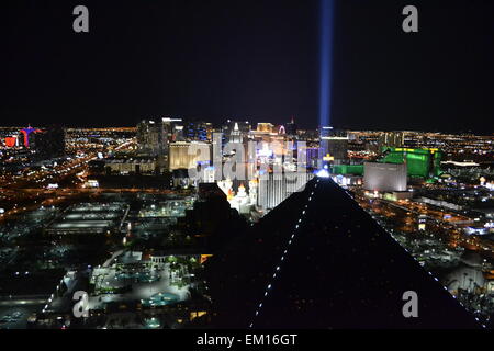 Picture of Las Vegas at night from a high up point Stock Photo