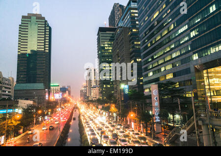 View of Bangkok Nonsi, with skyscrapers and modern building. Bangkok business and finance center is located around Chong Nonsi B Stock Photo