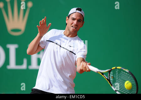 Monaco, France. 14th Apr, 2015. The ATP Masters Series tennis championships. Adrian Mannarino (Fra) © Action Plus Sports/Alamy Live News Stock Photo