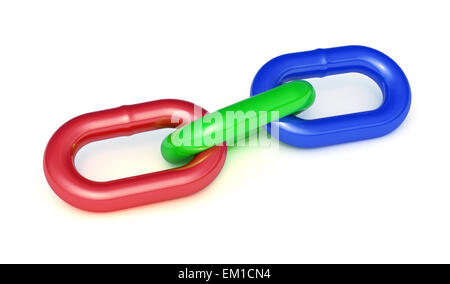 3d rendering of RGB chain isolated on white background Stock Photo