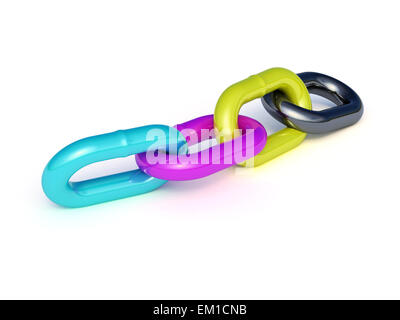 3d rendering of CMYK chain isolated on white background Stock Photo