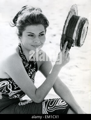 SORAYA (1932-2001) Queen of Iran in Italy  in 1965 while filming The Three Faces Stock Photo