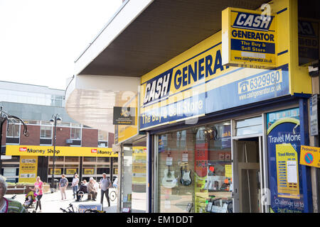 High street exterior of Cash Generators shop with Money Shop in the background Stock Photo