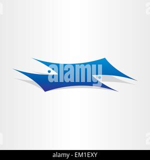 fish swimming under water abstrack symbol design Stock Vector