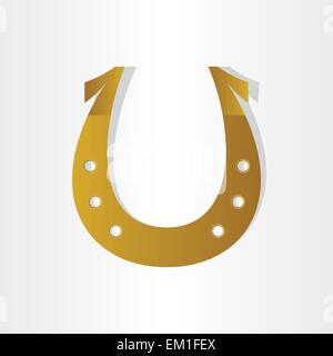 horseshoe luck symbol design abstract stylized icon Stock Vector