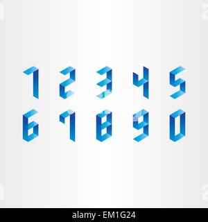 numbers from 0 to 9 3d design symbols elements icons Stock Vector