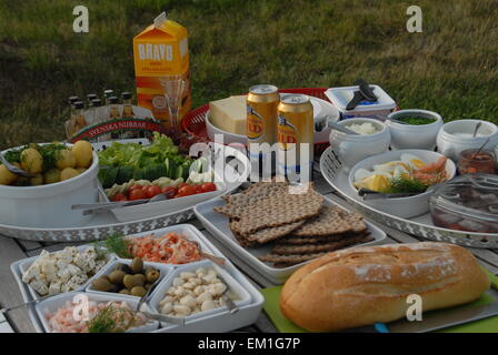 Summer buffet outdoors. Stock Photo