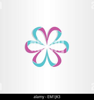 3d flower symbol design valentine card label Stock Vector