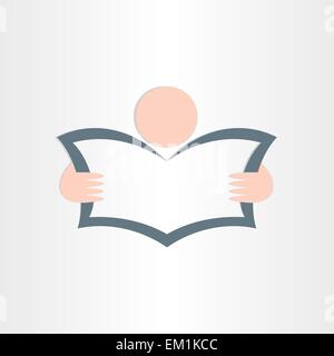 man reading newspaper book or map icon design business work education background Stock Vector