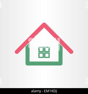 real estate house icon red green home business sing emblem sale Stock Vector