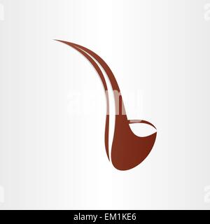 smoking pipe brown icon tobacco design element Stock Vector