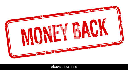 money back red square grungy vintage isolated stamp Stock Photo