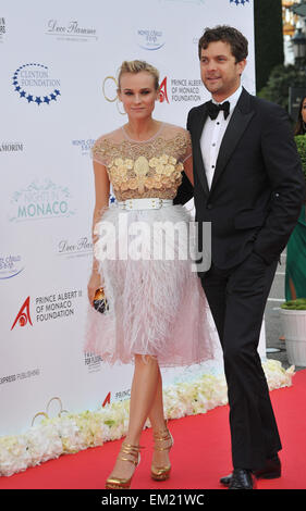 MONACO - MAY 23, 2012: Diane Kruger & Joshua Jackson at the inaugural Nights in Monaco Gala to benefit the Prince Albert II of Monaco Foundation and the William J. Clinton Foundation, at the Hotel de Paris, Monte Carlo. May 23, 2012 Monaco Stock Photo