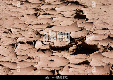 Cracked earth in Southern California from water shortage drought Stock Photo