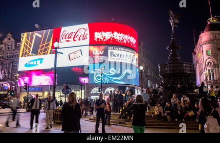 Piccadilly Circus at Night London UK Stock Photo