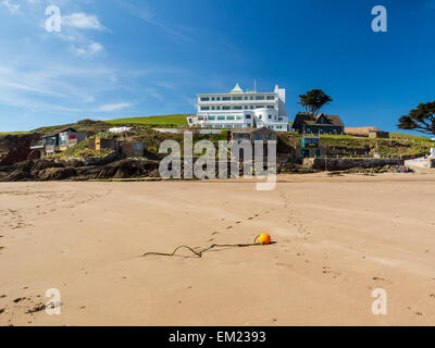 The tidal island of Burgh Island off the coast of Bigbury-On-Sea South Hams Devon England UK Europe Stock Photo