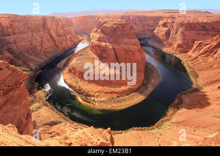 Horseshoe bend seen from overlook, Arizona Stock Photo