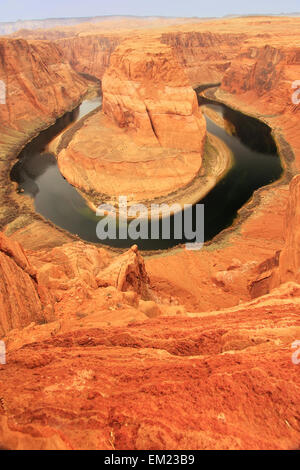 Horseshoe bend seen from overlook, Arizona Stock Photo