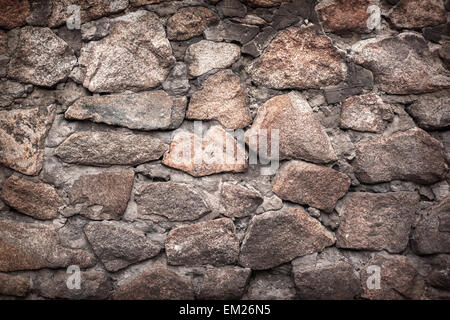 Wall. Natural granite stone texture background. Rough and rusty. Close-up, macro Stock Photo
