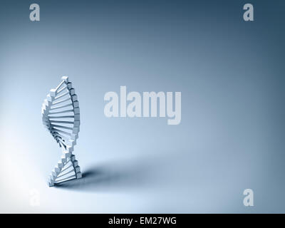 gray DNA model on gray background with shadow. Stock Photo