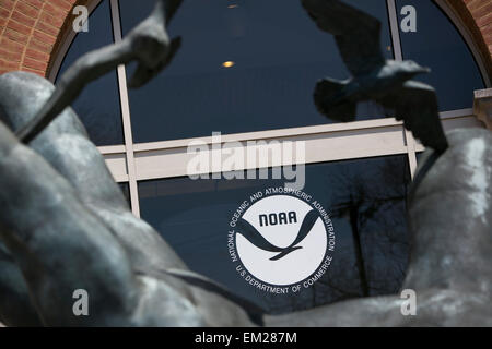 An exterior view of the headquarters of the National Oceanic and Atmospheric Administration (NOAA) in Silver Spring, Maryland. Stock Photo