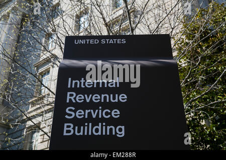 An exterior view of the Internal Revenue Service (IRS) headquarters building in downtown Washington, DC. Stock Photo