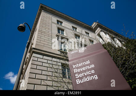 An exterior view of the Internal Revenue Service (IRS) headquarters building in downtown Washington, DC. Stock Photo