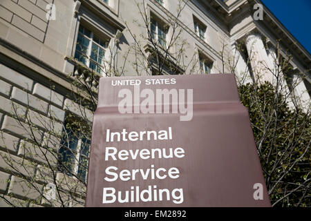 An exterior view of the Internal Revenue Service (IRS) headquarters building in downtown Washington, DC. Stock Photo