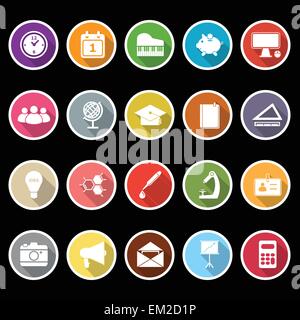 School icons with long shadow, stock vector Stock Vector