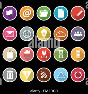Web and internet icons with long shadow, stock vector Stock Vector