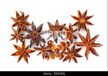 Anise stars on white background Stock Photo