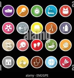 Fitness icons with long shadow, stock vector Stock Vector