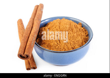 Cinnamon sticks and powder Stock Photo