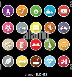 Friday and weekend flat icons with long shadow, stock vector Stock Vector