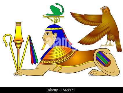 Sphinx - vector illustrations of the mythical creatures of ancient Egypt Stock Vector
