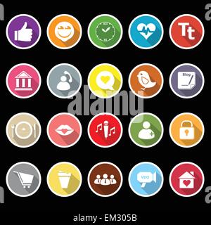 Chat conversation flat icons with long shadow, stock vector Stock Vector