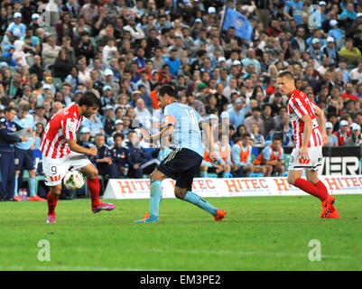 David Villa plays his first of ten guest games for Melbourne City FC in the A-league scoring a goal to help his side snatch a draw against Sydney FC  Featuring: David Villa Where: Sydney, Australia When: 11 Oct 2014 Stock Photo