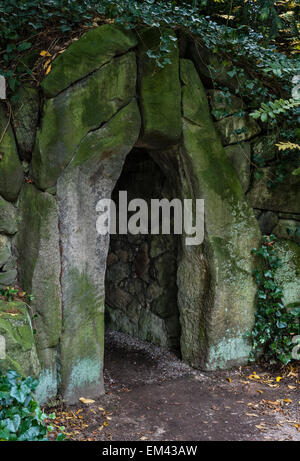 Biddulph Grange Garden, Staffordshire, UK. A sinister tunnel entrance in 'The Glen' Stock Photo