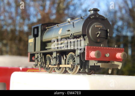 A series of images showing Model Railways, trains, locomotives, wagons, carriages from around the world in HO and OO gauge or Stock Photo