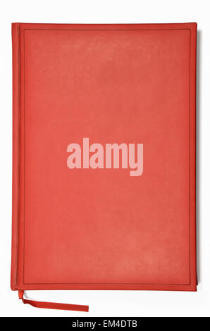 Red agenda/planner with artificial leather cover Stock Photo