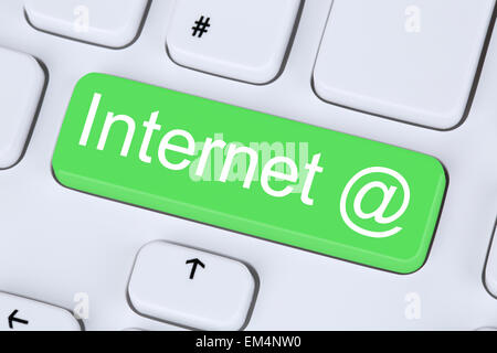 Internet button icon or sign on computer keyboard Stock Photo