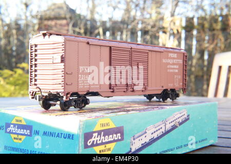 A series of images showing Model Railways, trains, locomotives, wagons, carriages from around the world in HO and OO gauge or Stock Photo